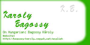 karoly bagossy business card
