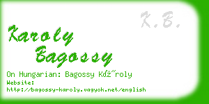 karoly bagossy business card